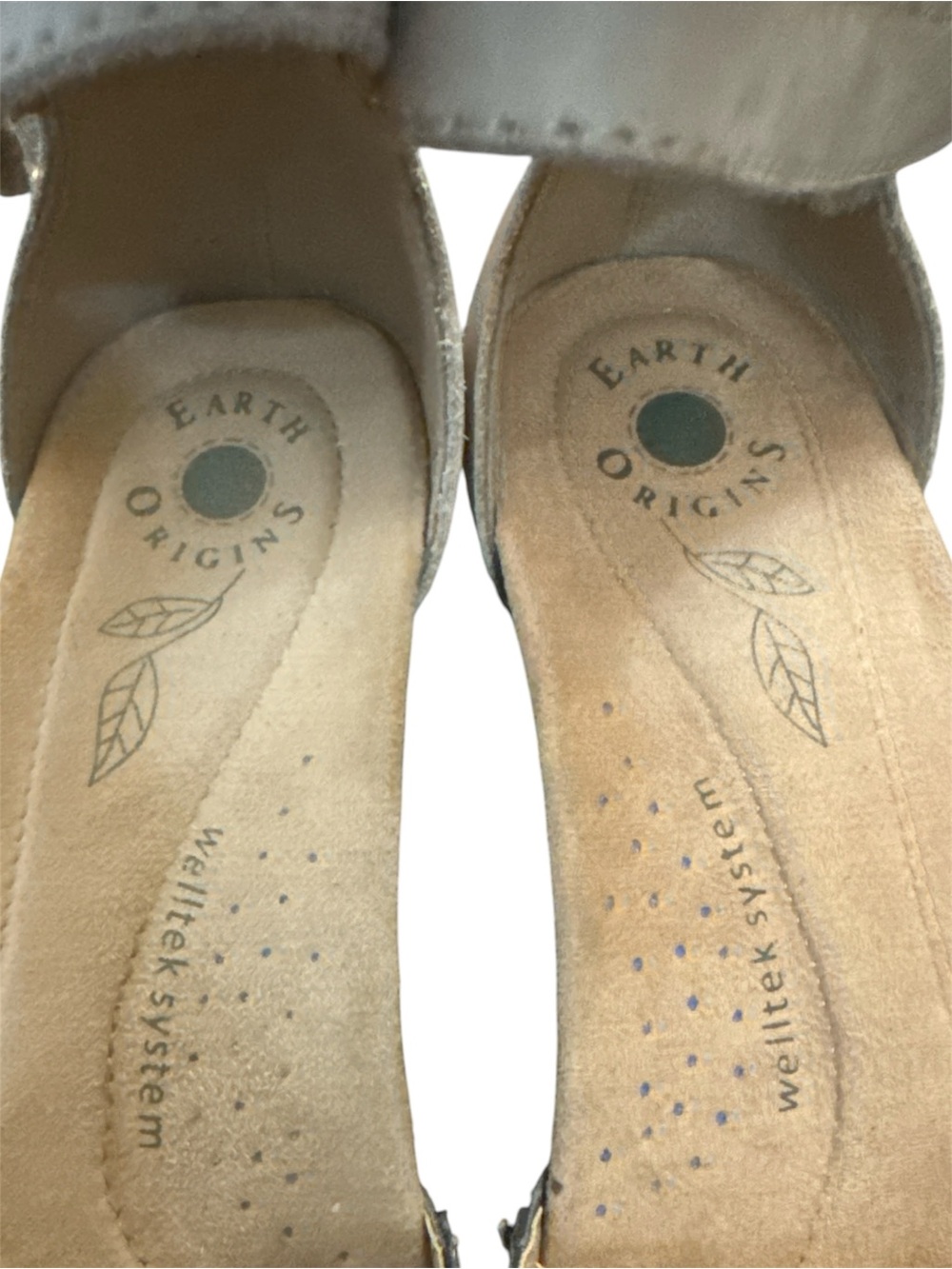 Earth Origins Grey Perforated Ankle-Strap Sandals - Picture 3 of 7